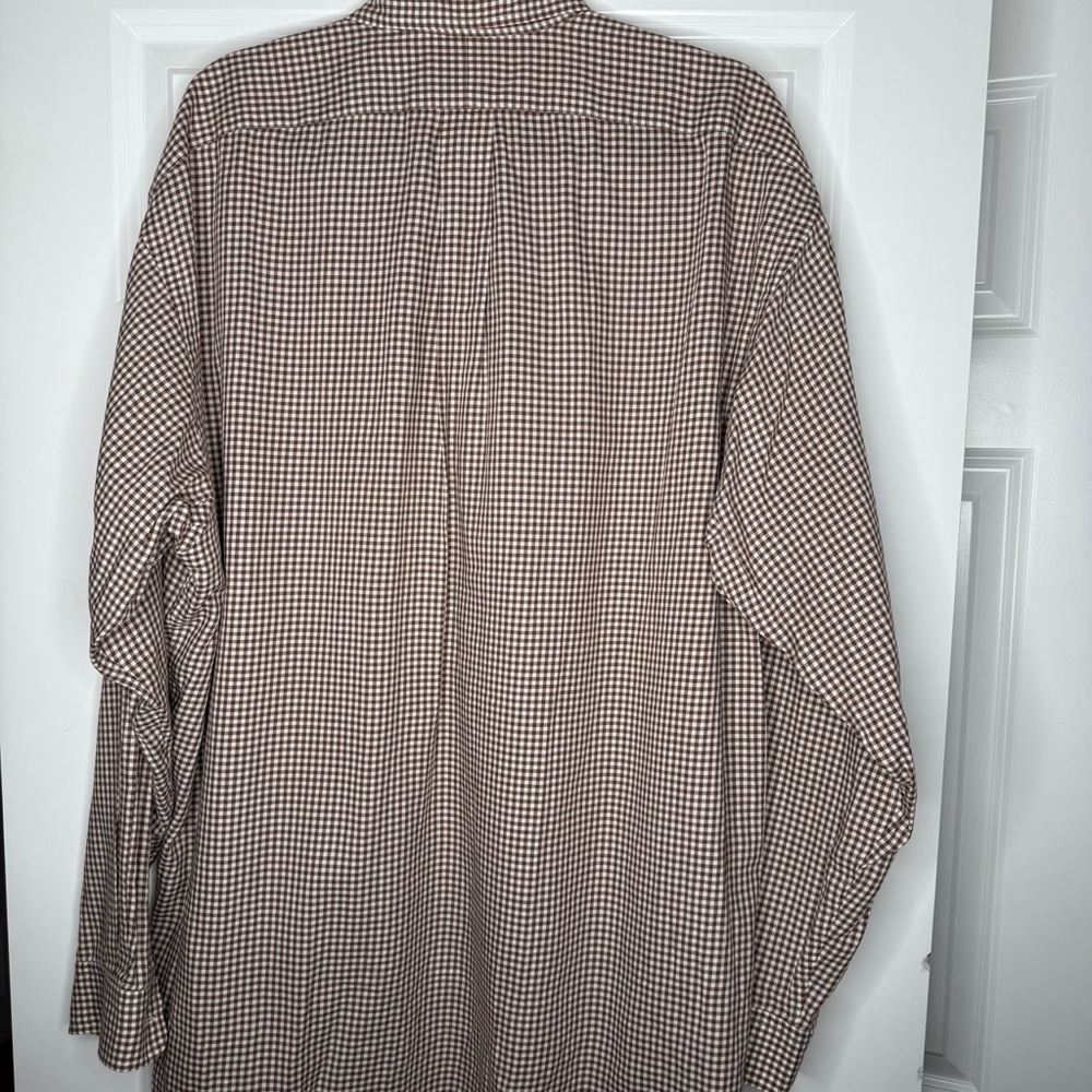 Ralph Lauren Men's Tan and White Checkered Shirt - Picture 2 of 4